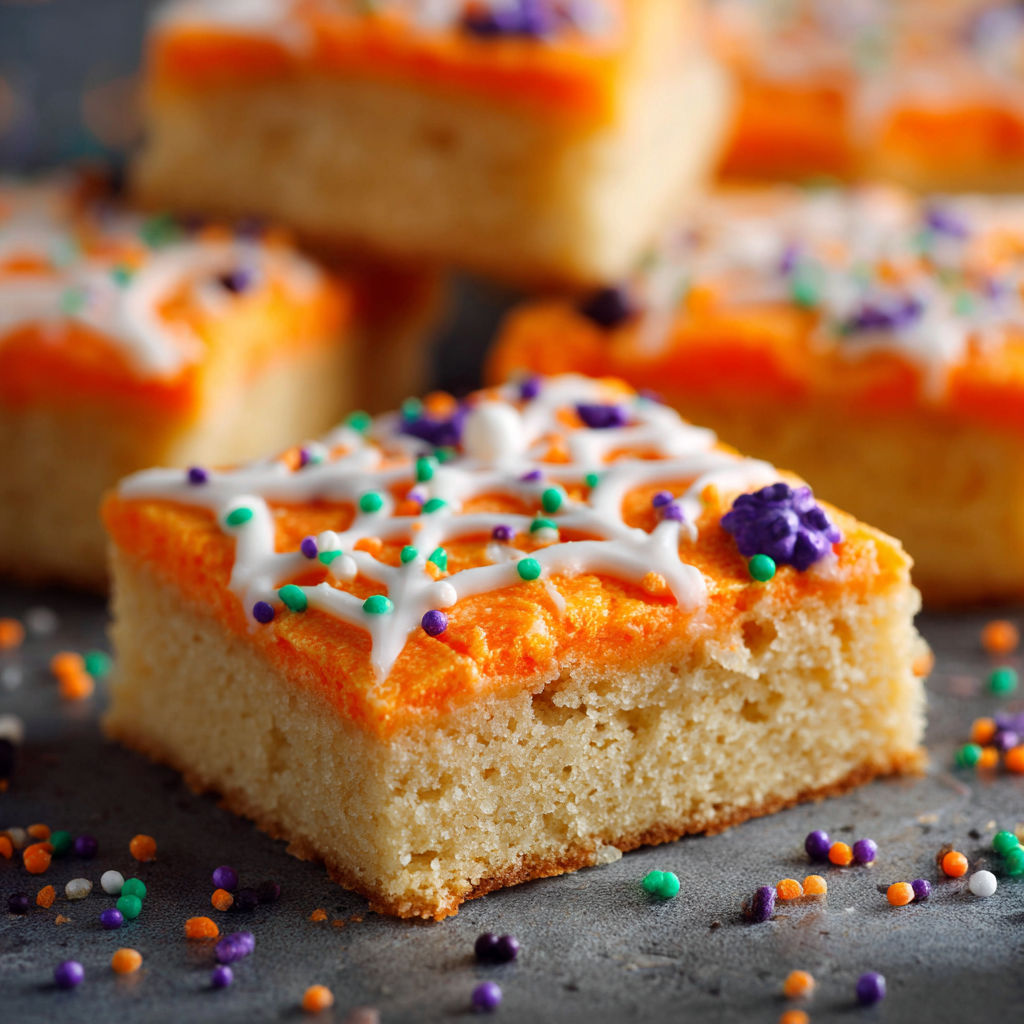 Halloween frosted sugar cookie bars.
