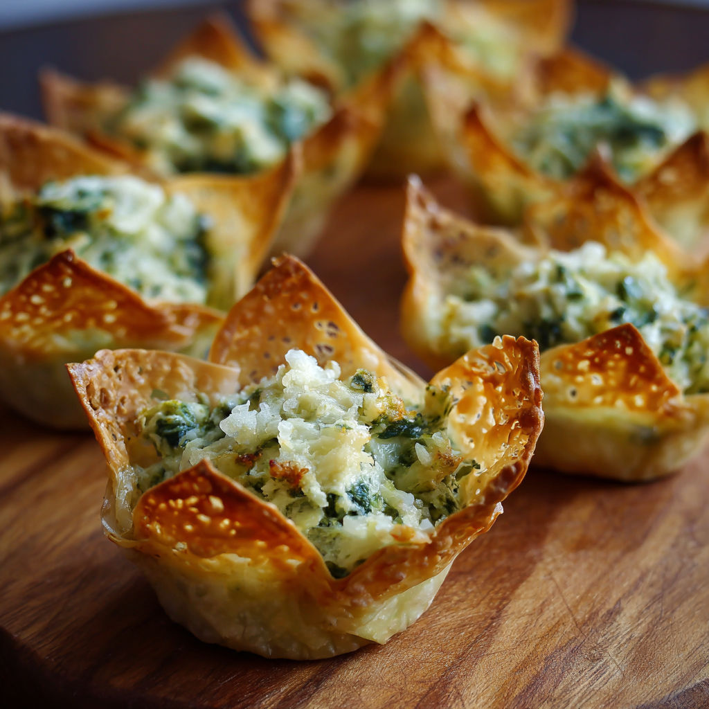 Spinach and artichoke dip in a cup.