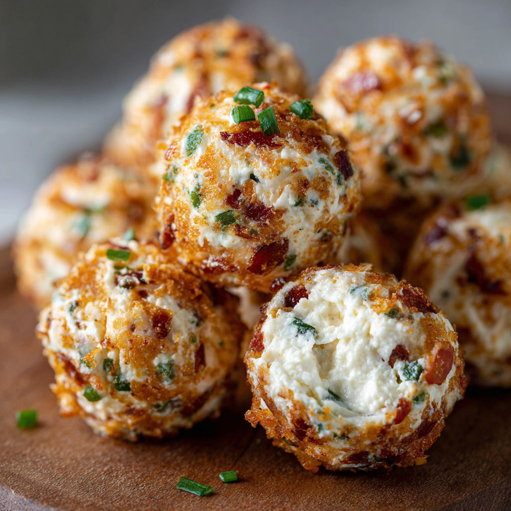 A stack of cheese and herb balls.