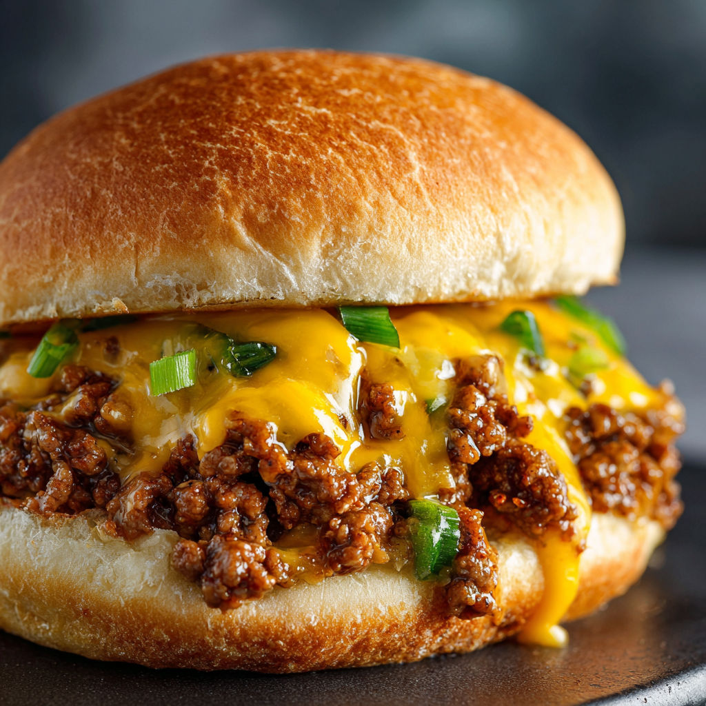 A burger with cheese and green peppers.