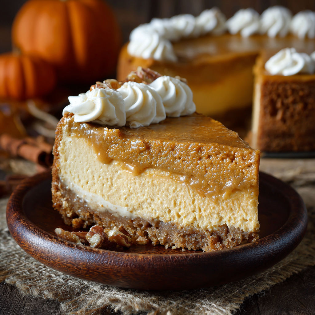 A slice of pumpkin pie with whipped cream on top.