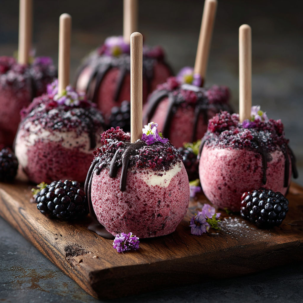 A plate of chocolate covered berry apples.