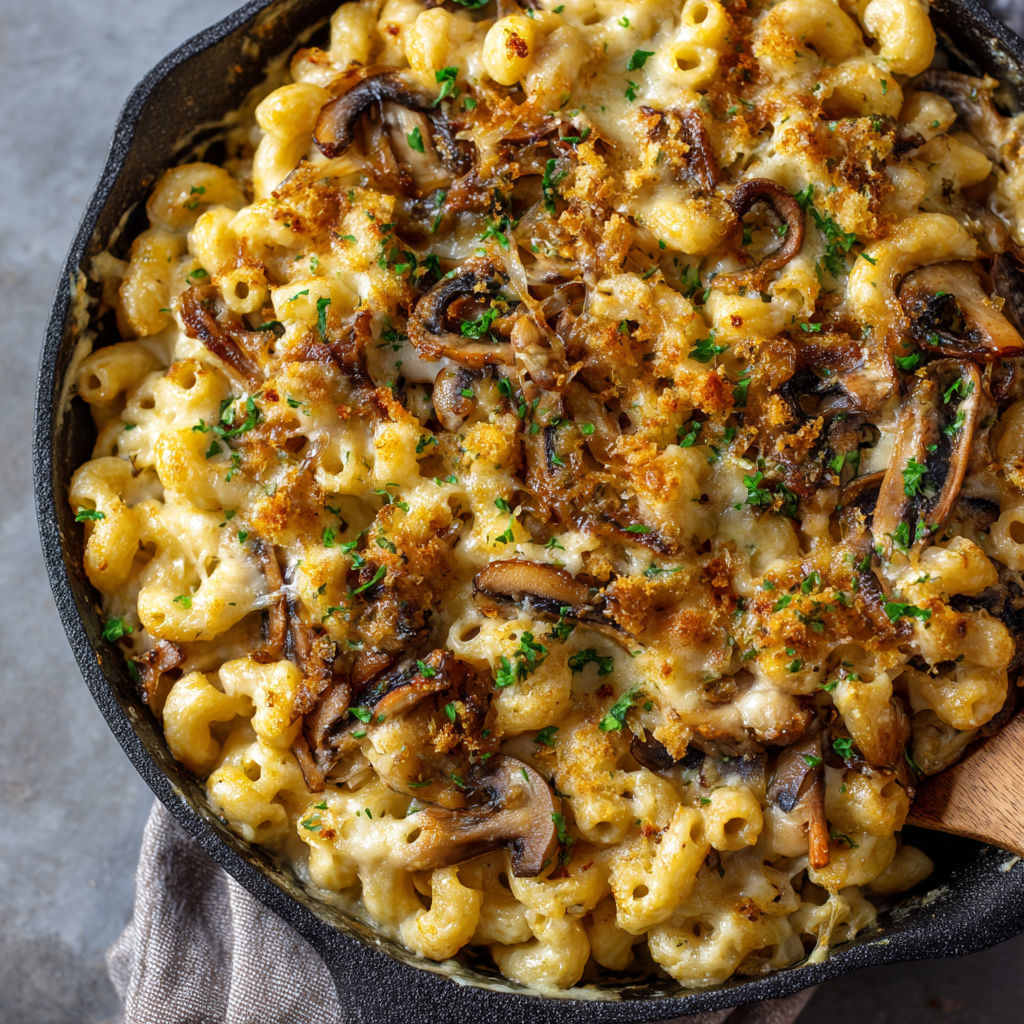 A close up of a delicious macaroni and cheese dish.