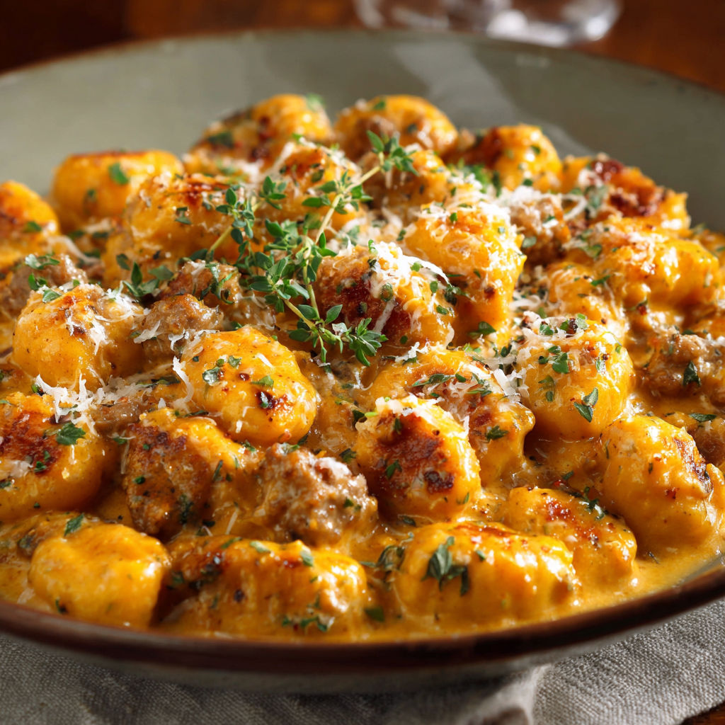 A bowl of pasta with cheese and meat.