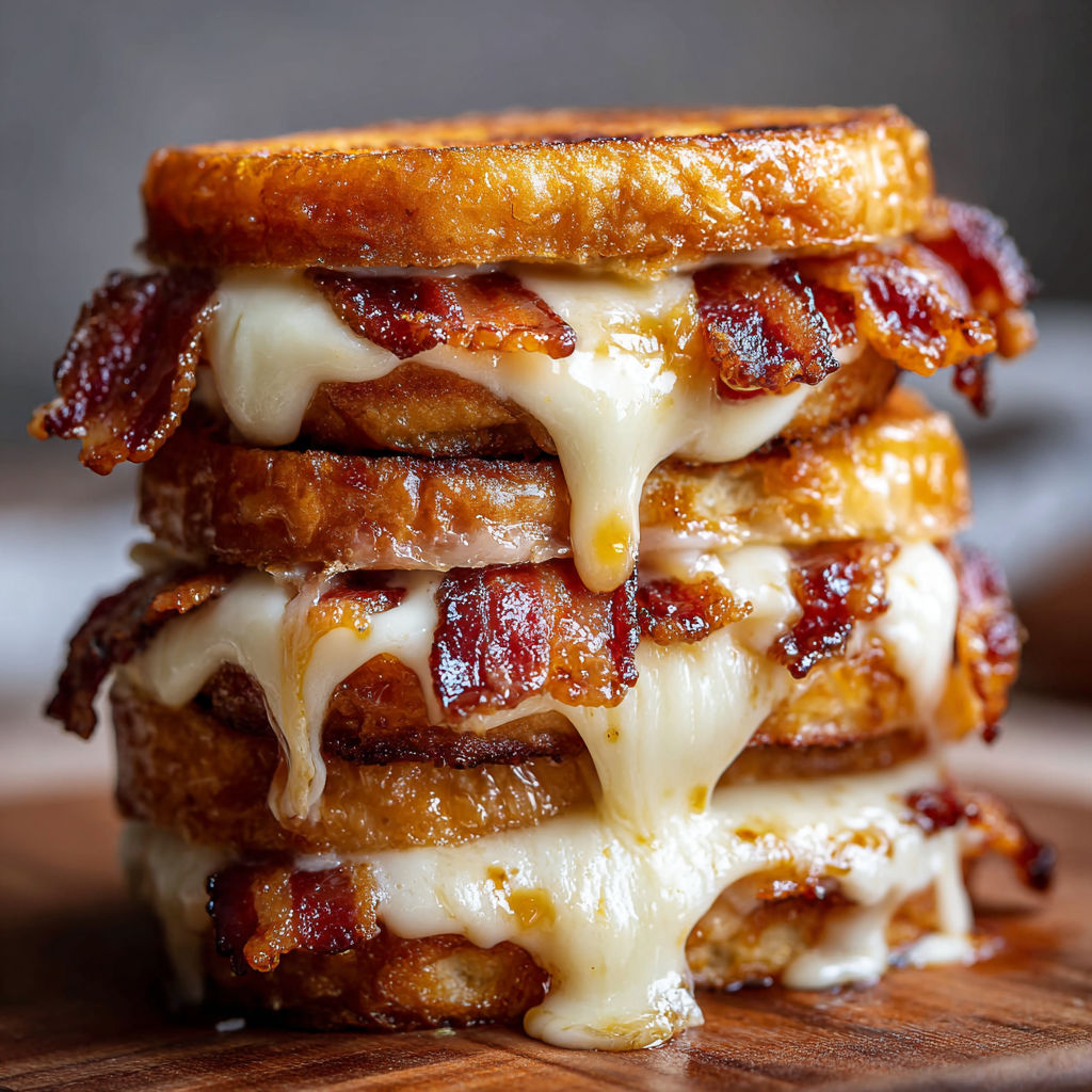 A stack of bacon sandwiches.