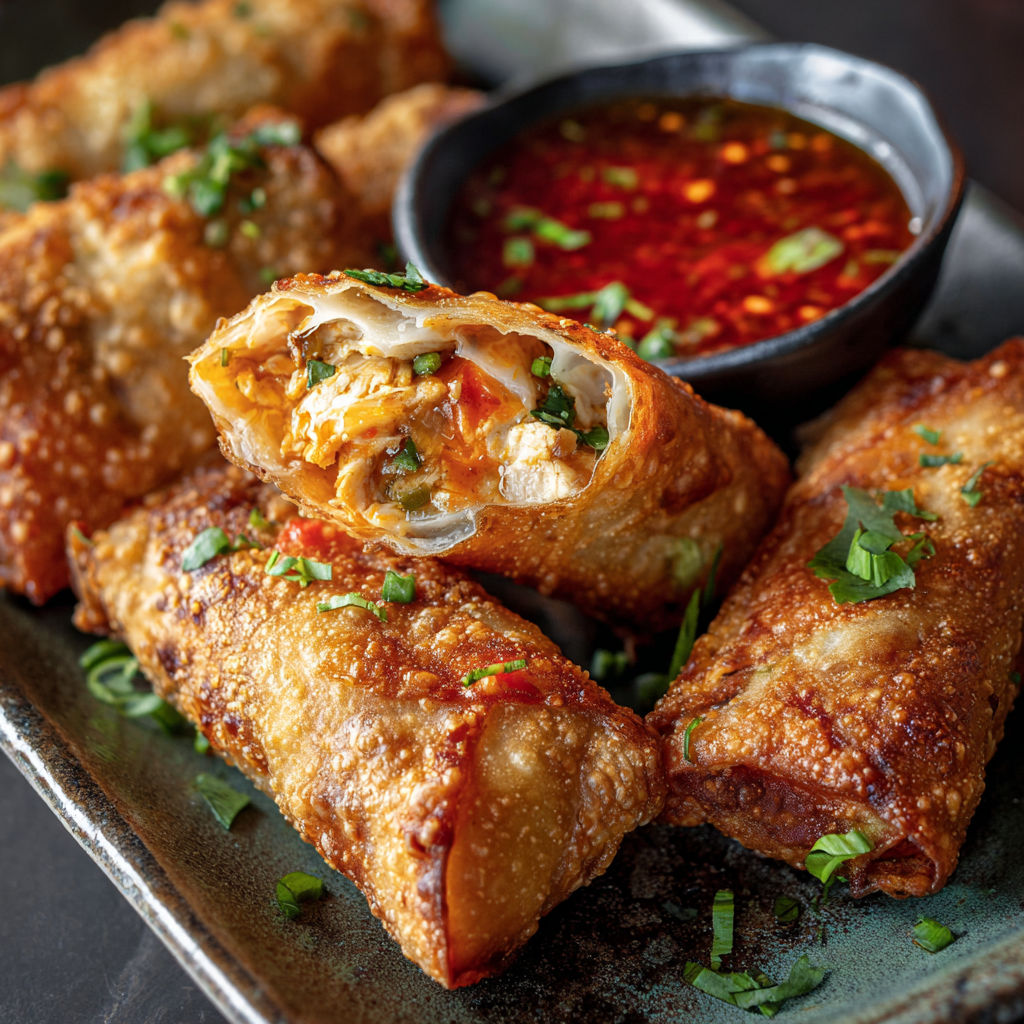 A plate of food with a bowl of sauce.