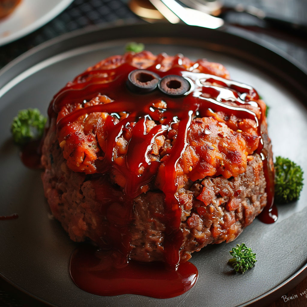 A plate of food with a sauce on it.