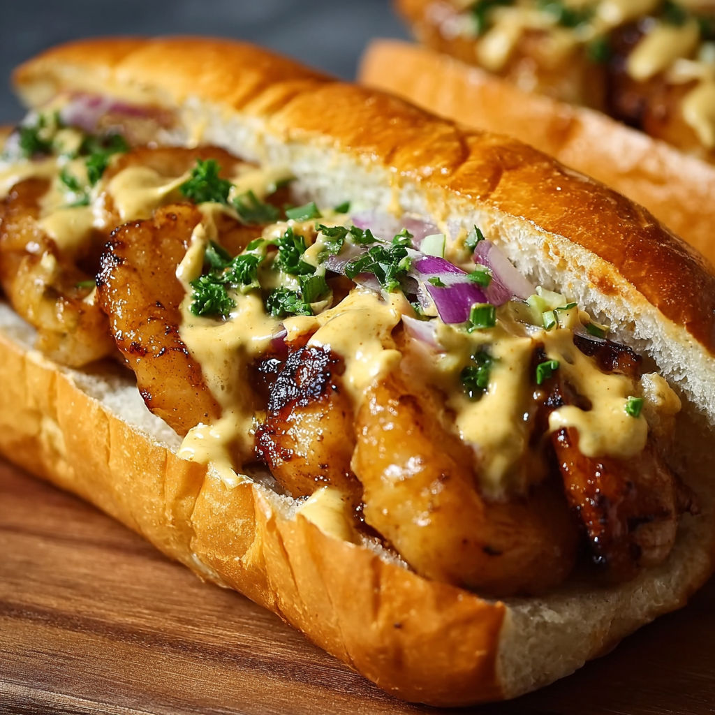 A sandwich with chicken and onions.