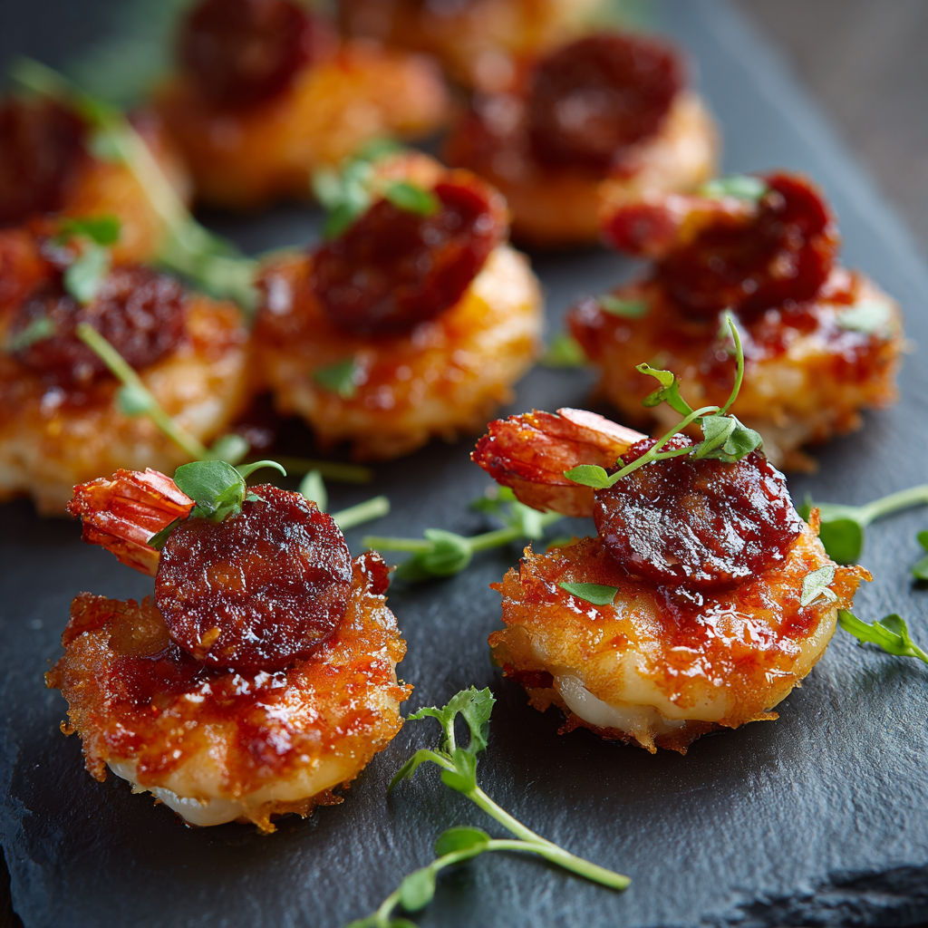 A plate of food with shrimp and sauce.