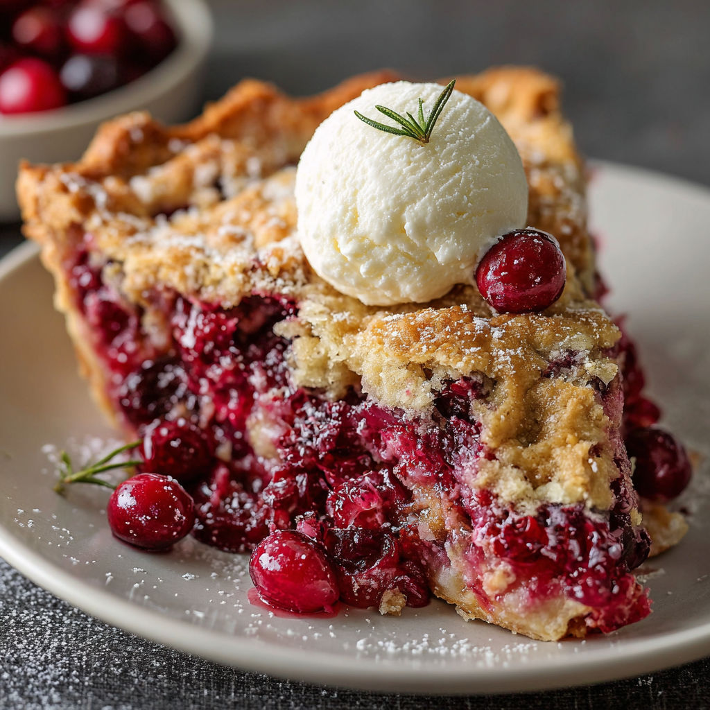 A slice of Nantucket Holiday Cranberry Pie.
