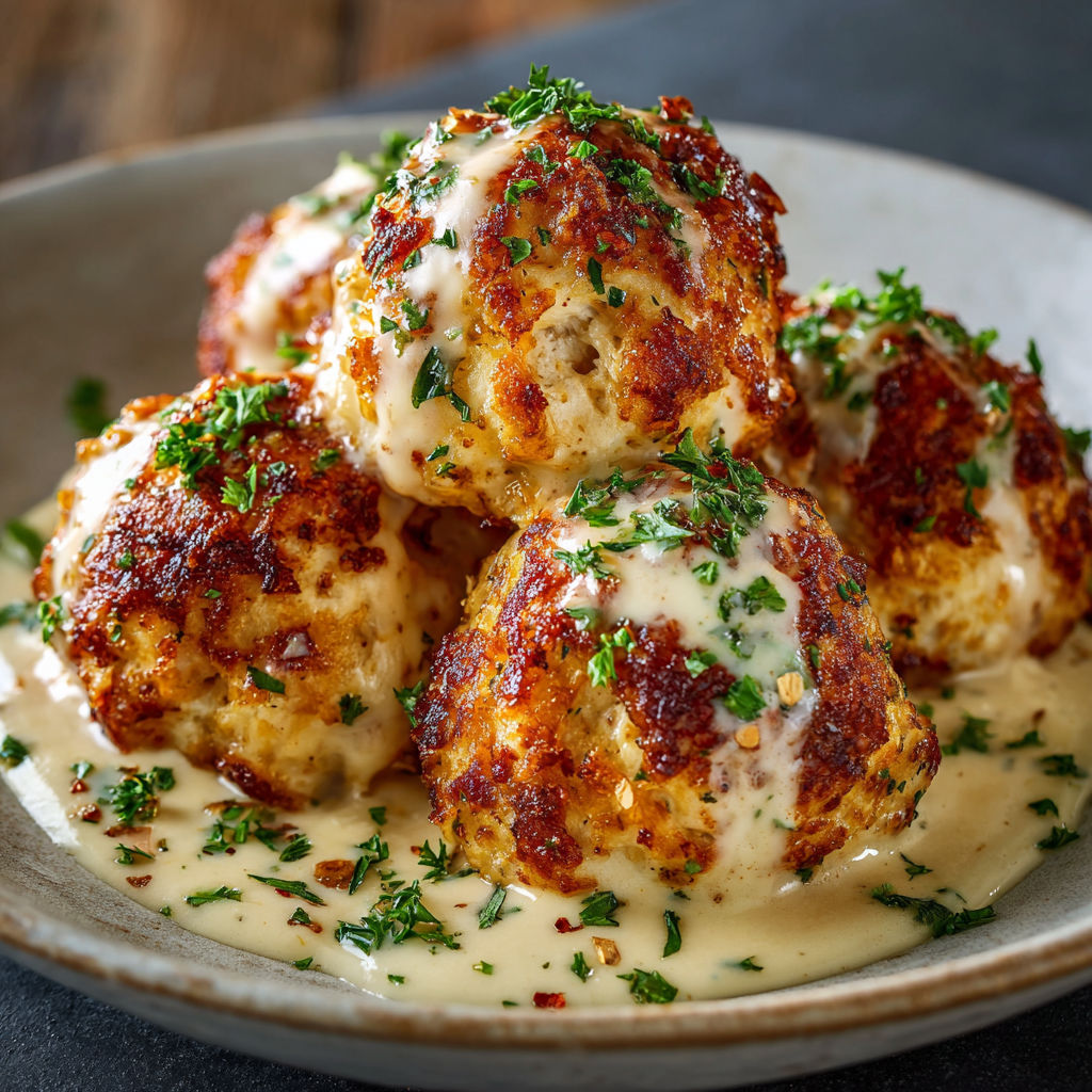 A plate of food with a sauce on it.