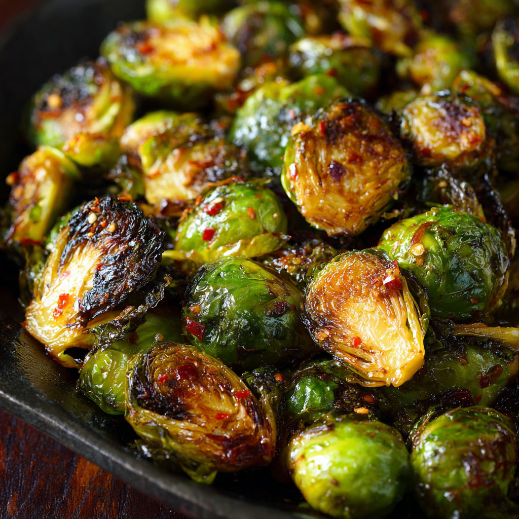 Sweet chili roasted brussels sprouts.