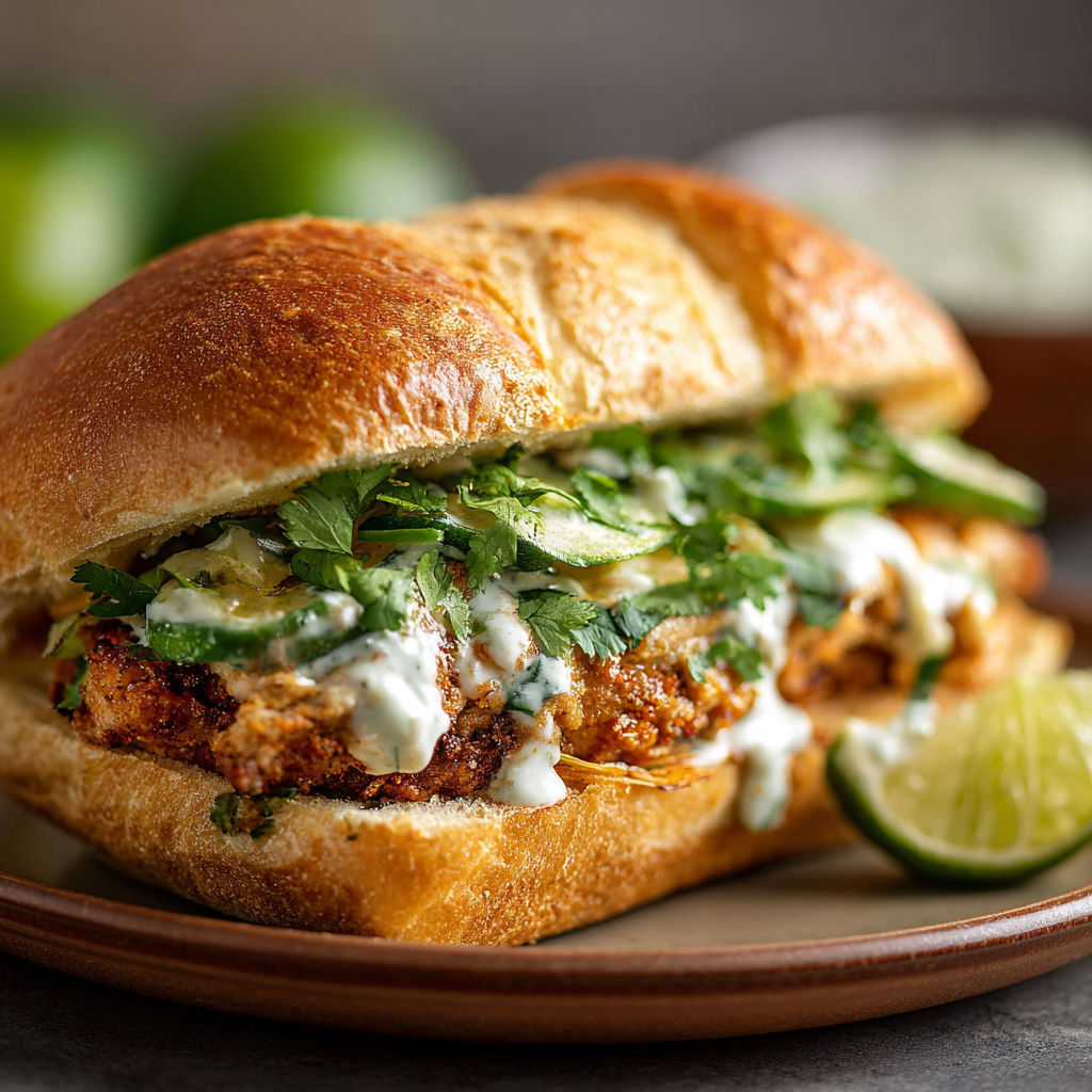 A Crispy Cilantro Lime Chicken Sandwich.