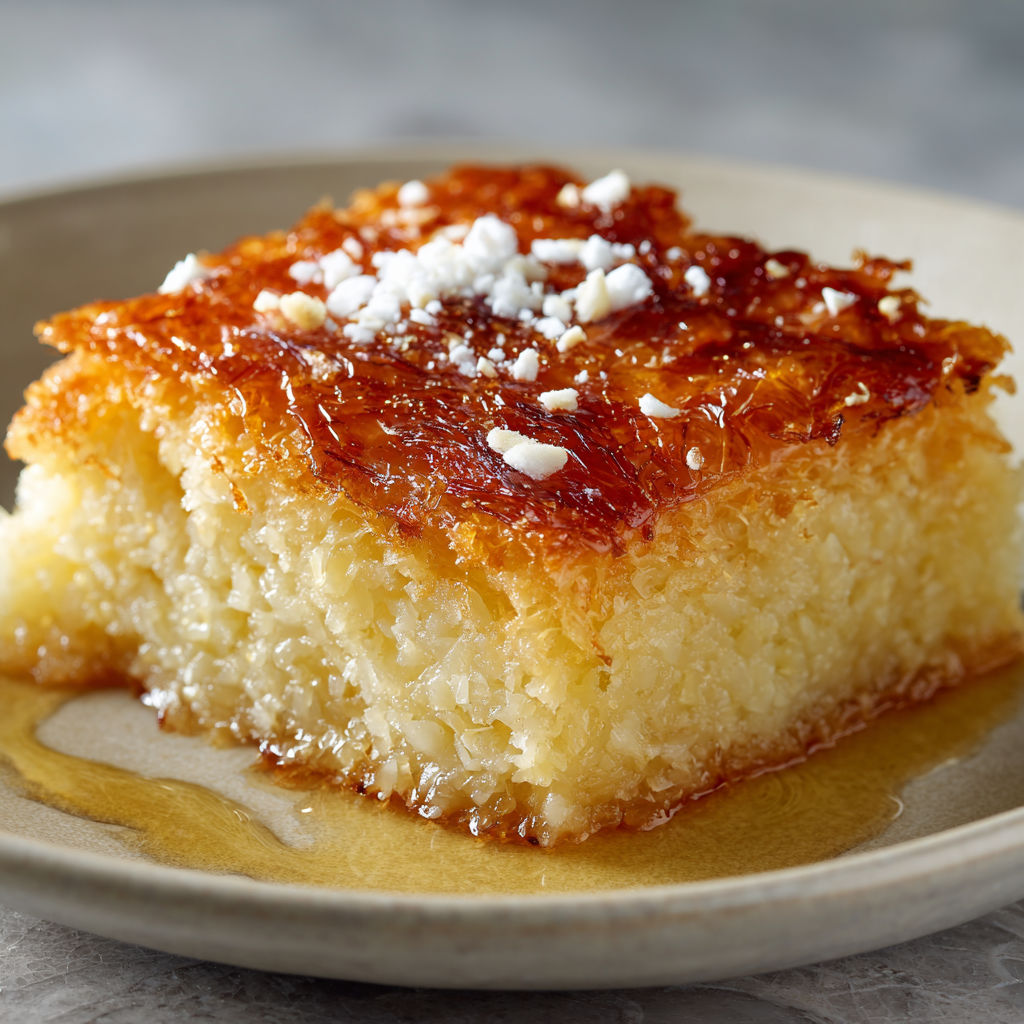 A piece of cake with powdered sugar on top.