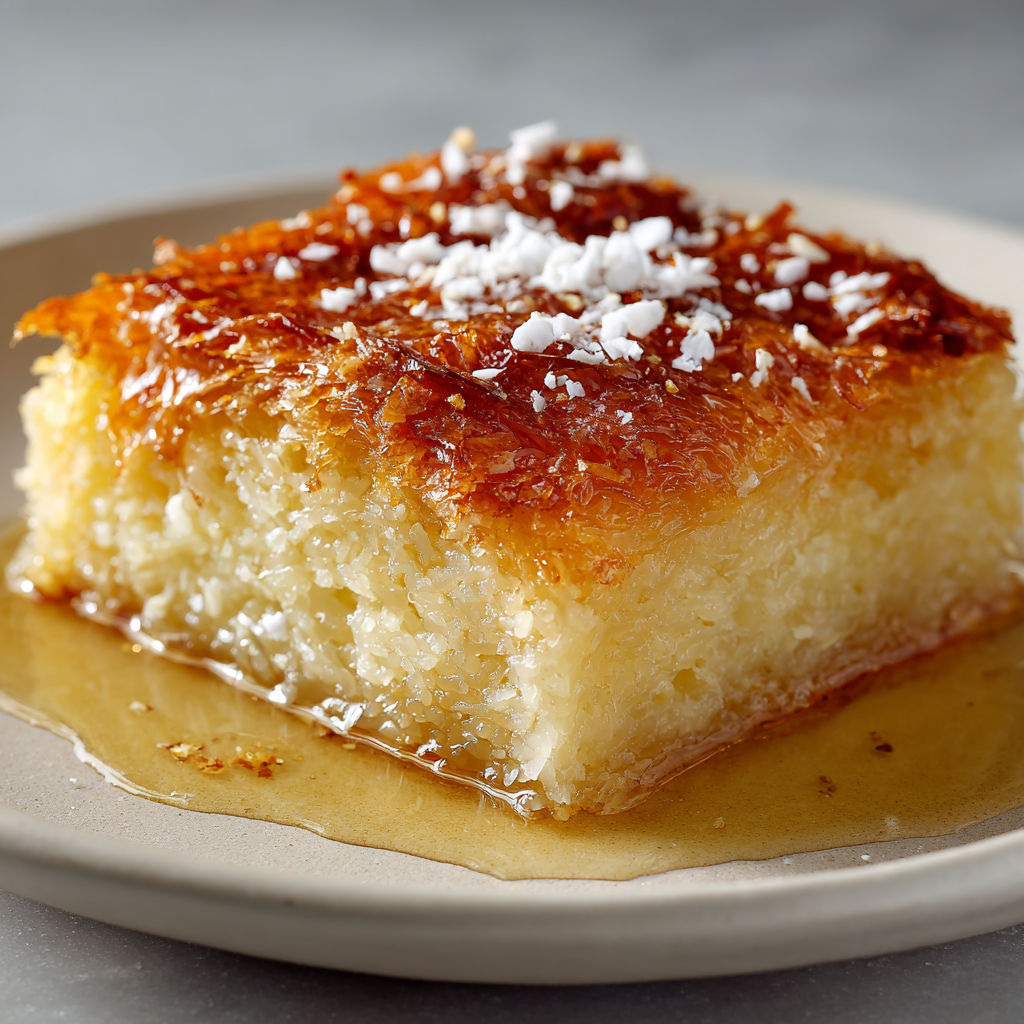 A slice of cake with powdered sugar on top.