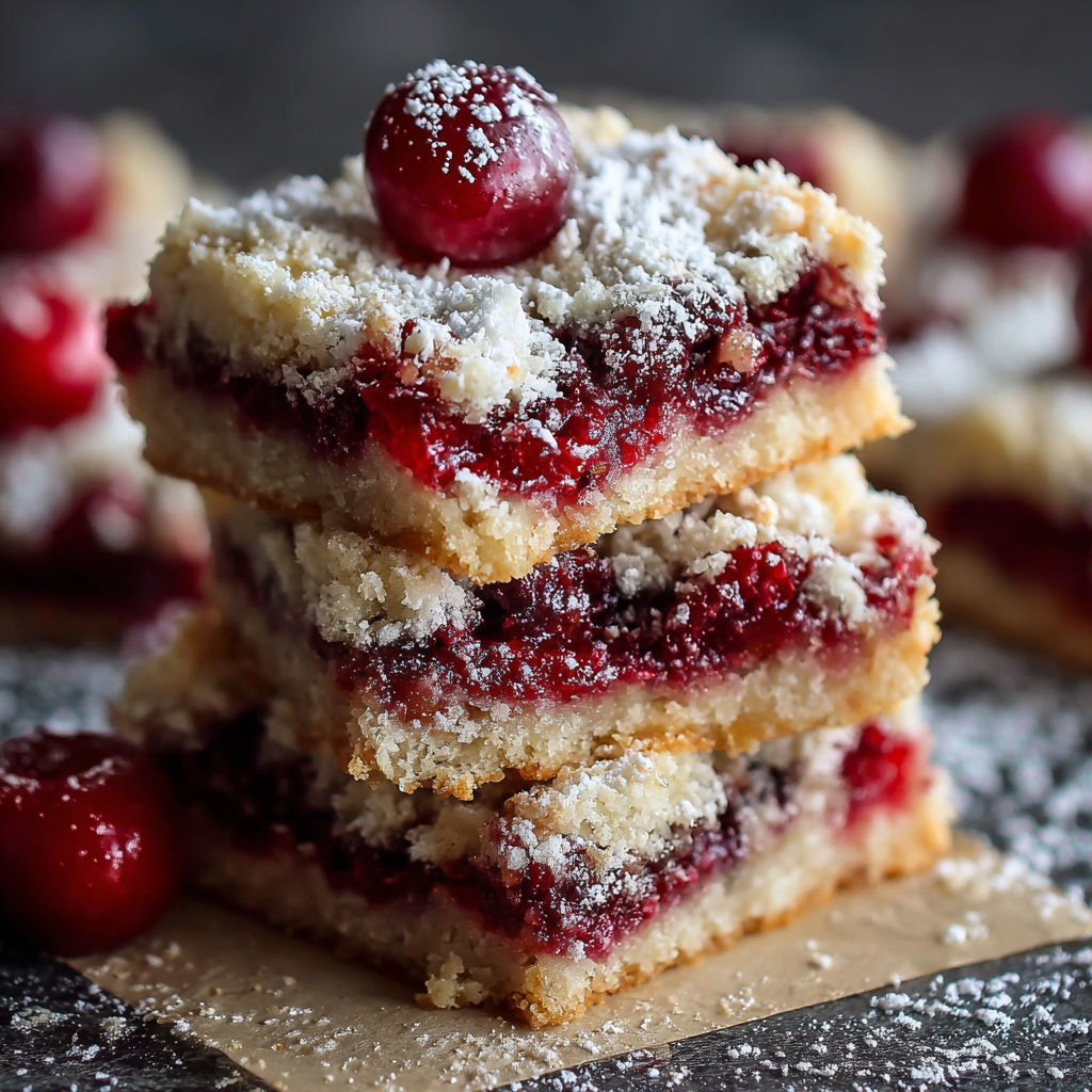 A stack of Christmas cherry bars.