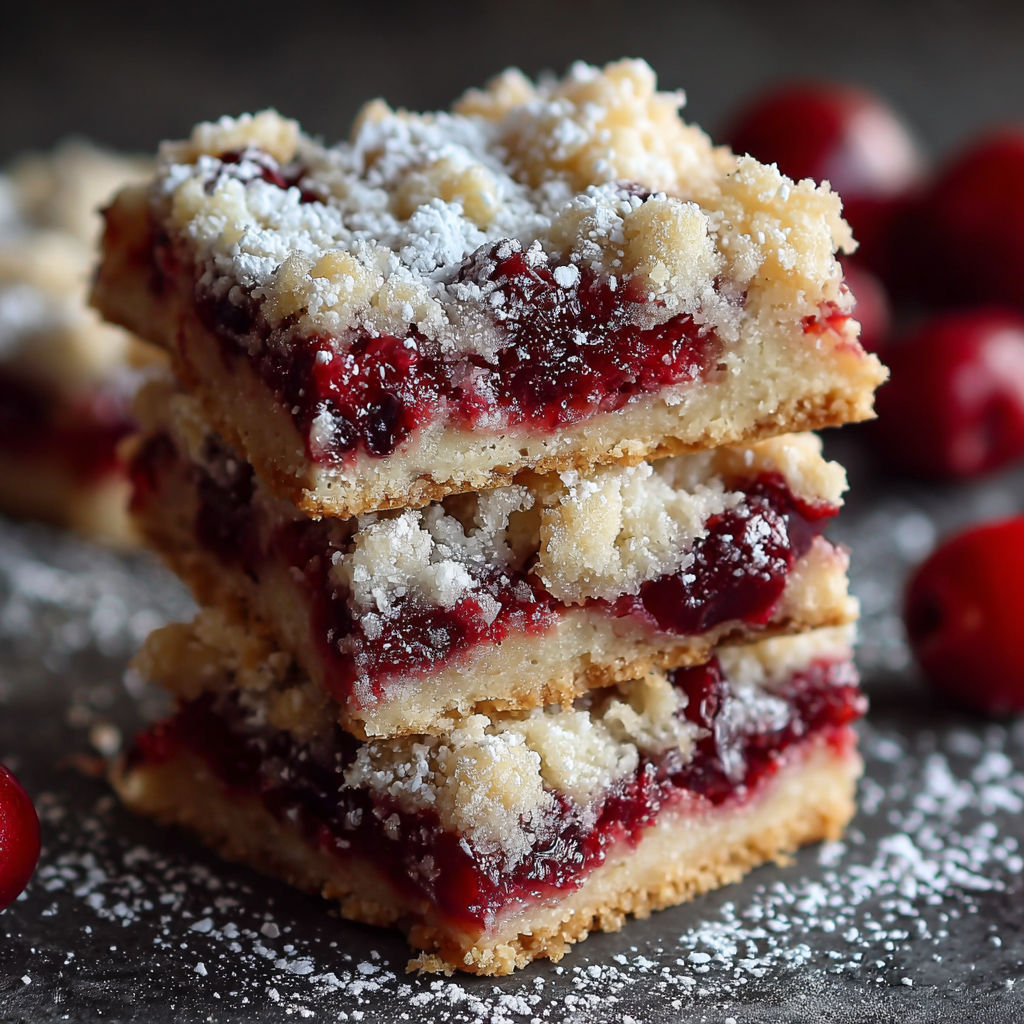 A stack of Christmas Cherry Bars.