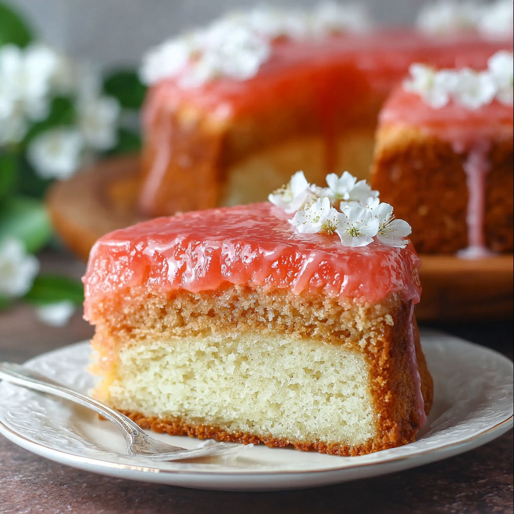 A slice of cake with a flower on top.