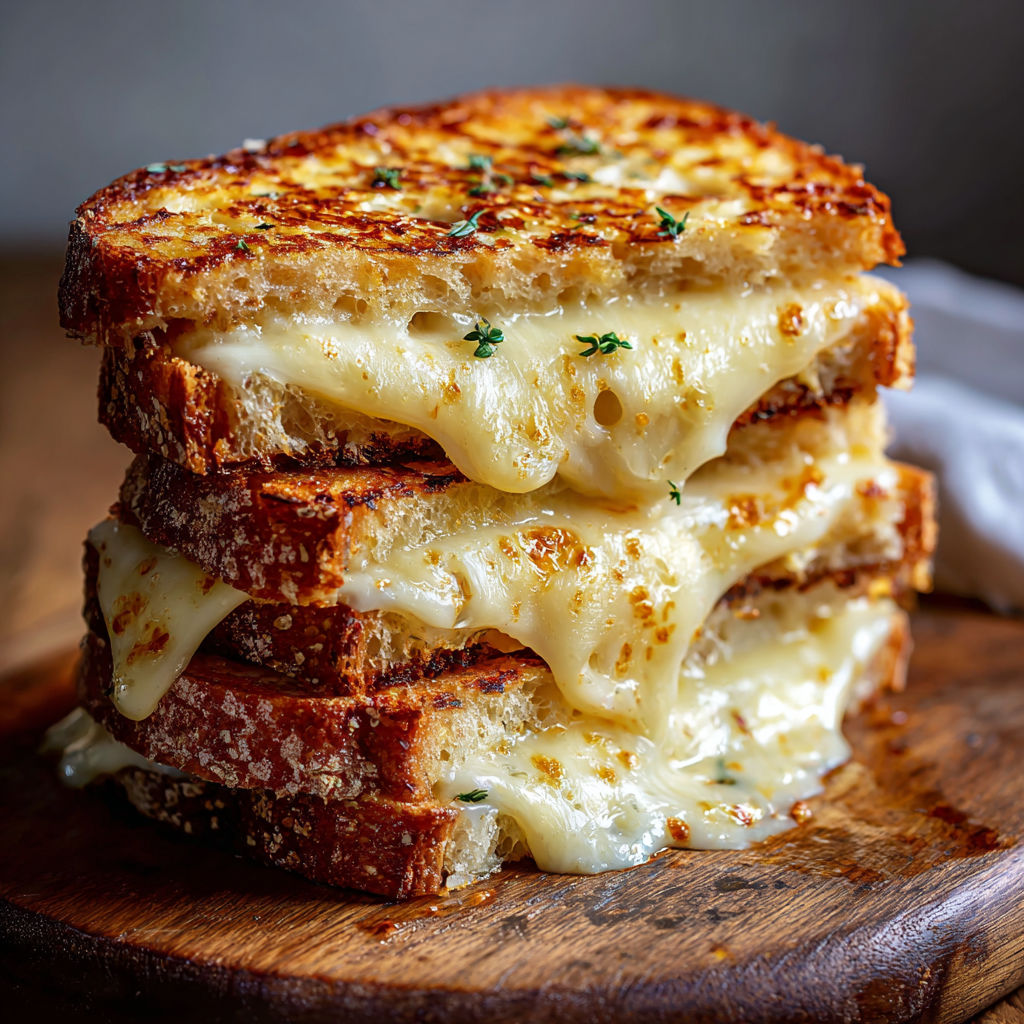 A stack of grilled cheese sandwiches.