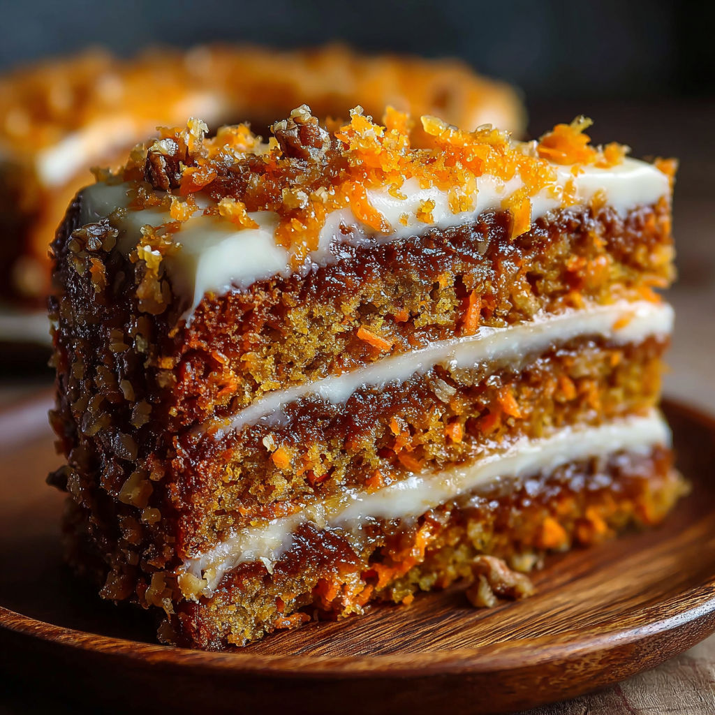A slice of cake with orange frosting.