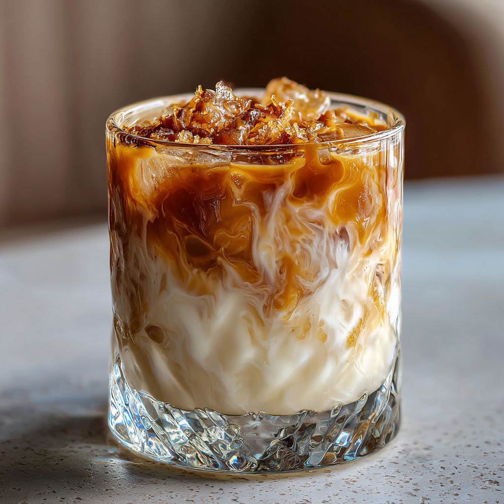 A glass of coffee with a foamy top.