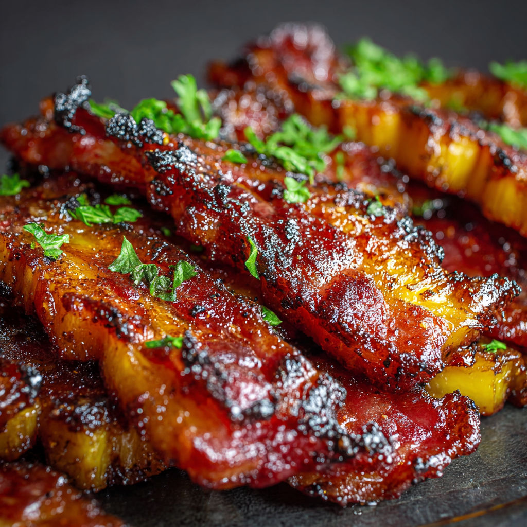 Bacon with a glaze on top.