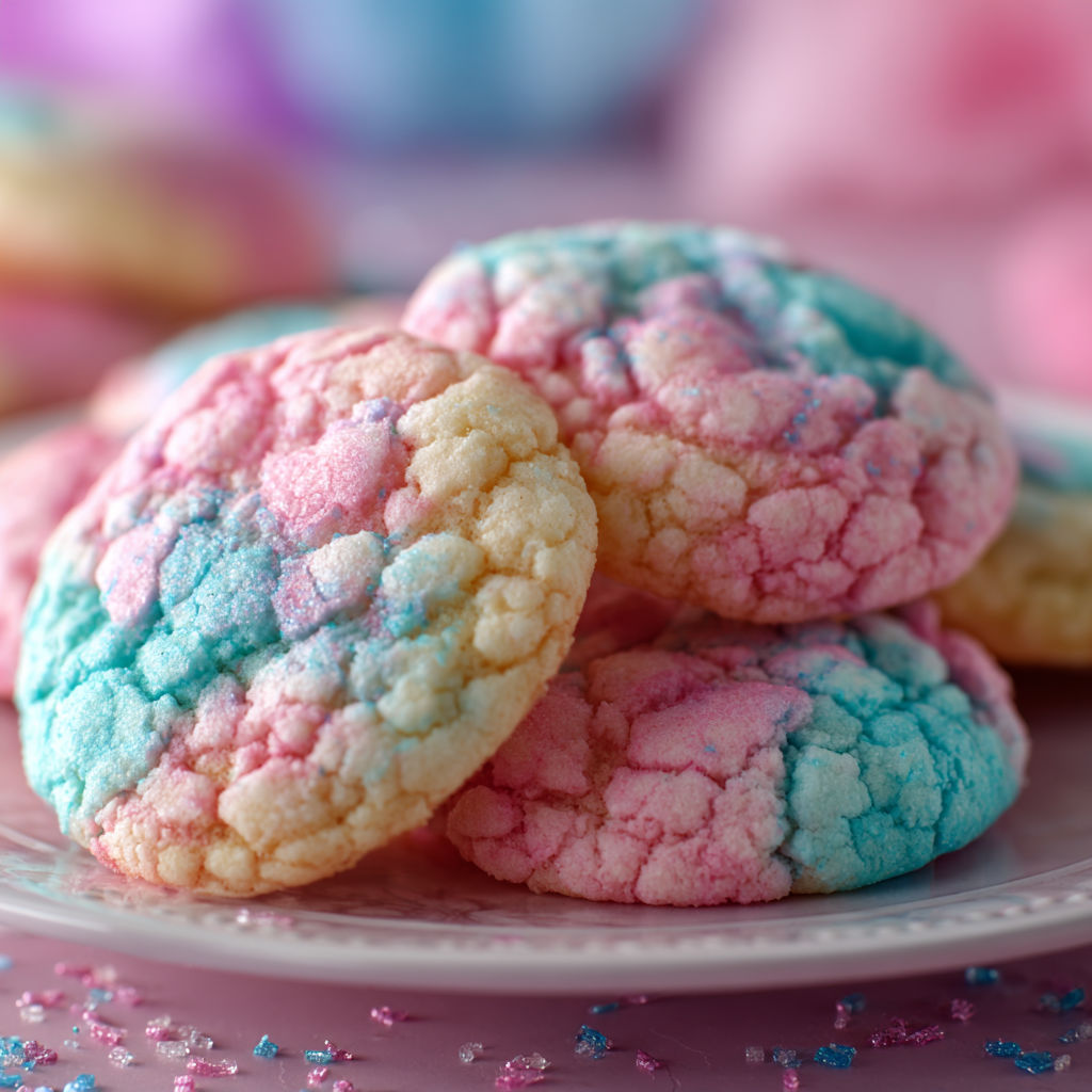 A plate of colorful cookies.
