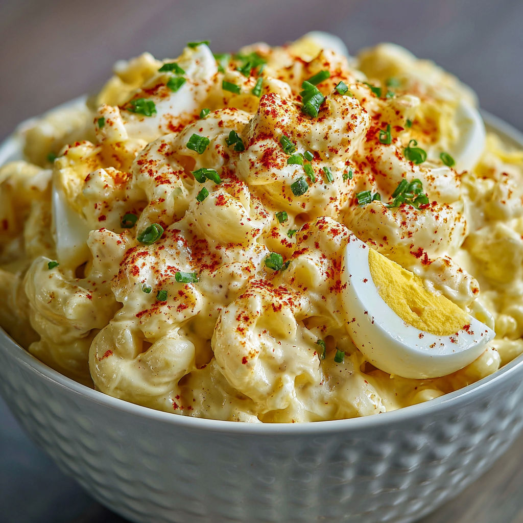 A bowl of macaroni and cheese with eggs on top.