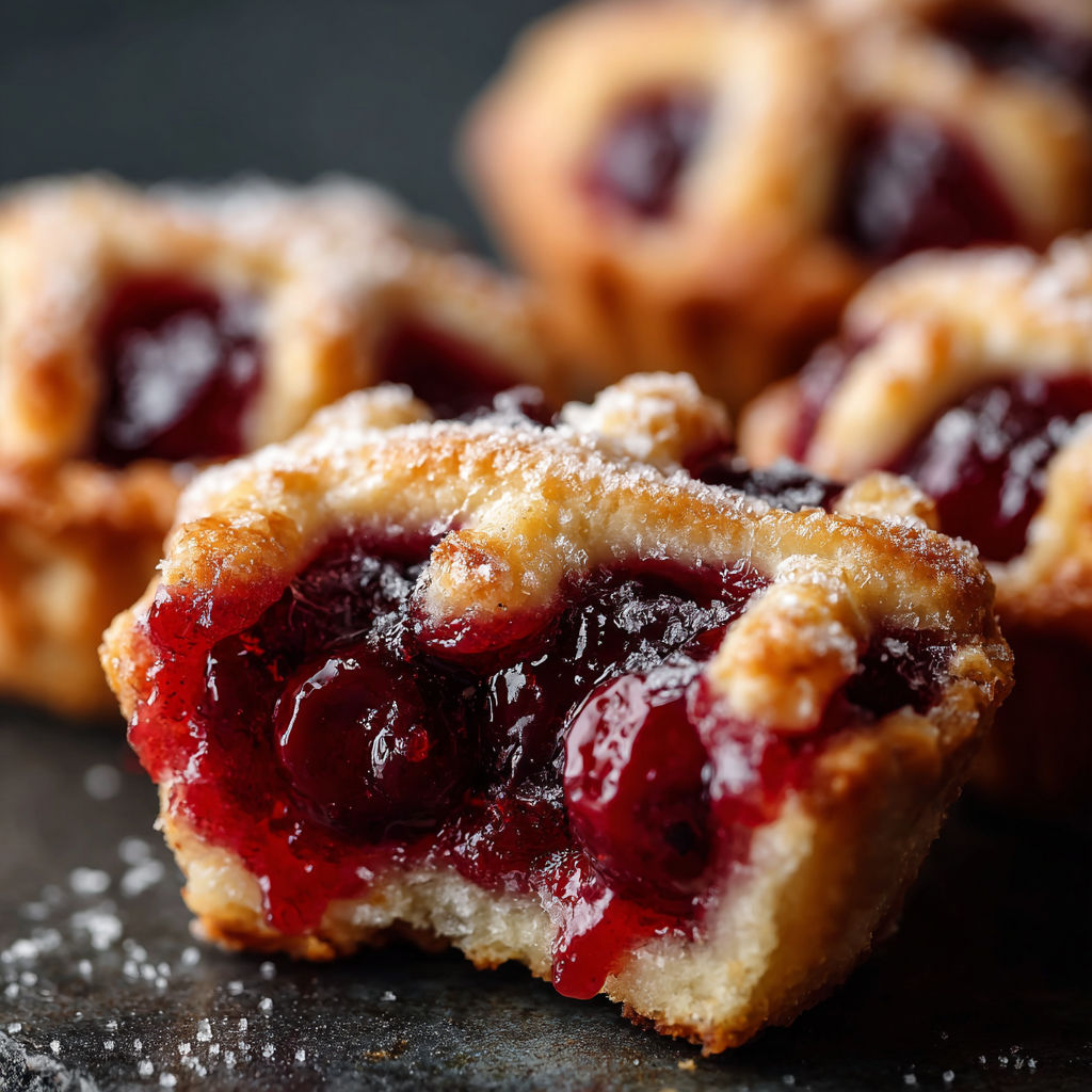 Cherry Pie Bites on a table.