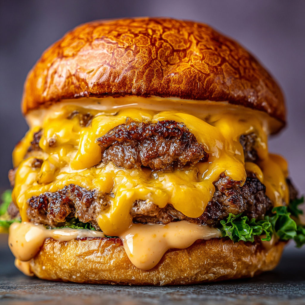 A close up of a cheeseburger with lettuce and tomato.
