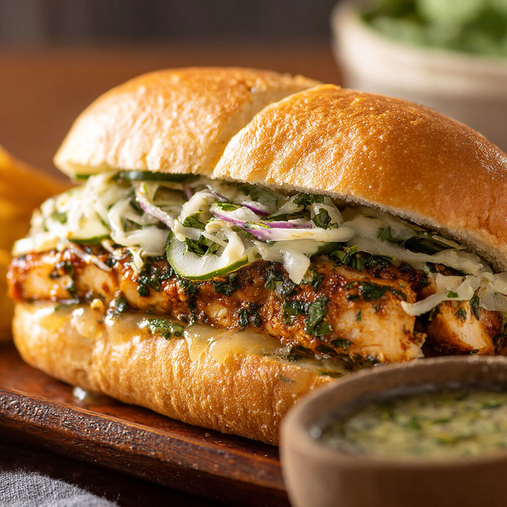 A Crispy Cilantro Lime Chicken Sandwich.