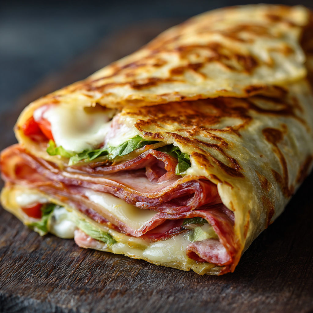 A sandwich is on a table.