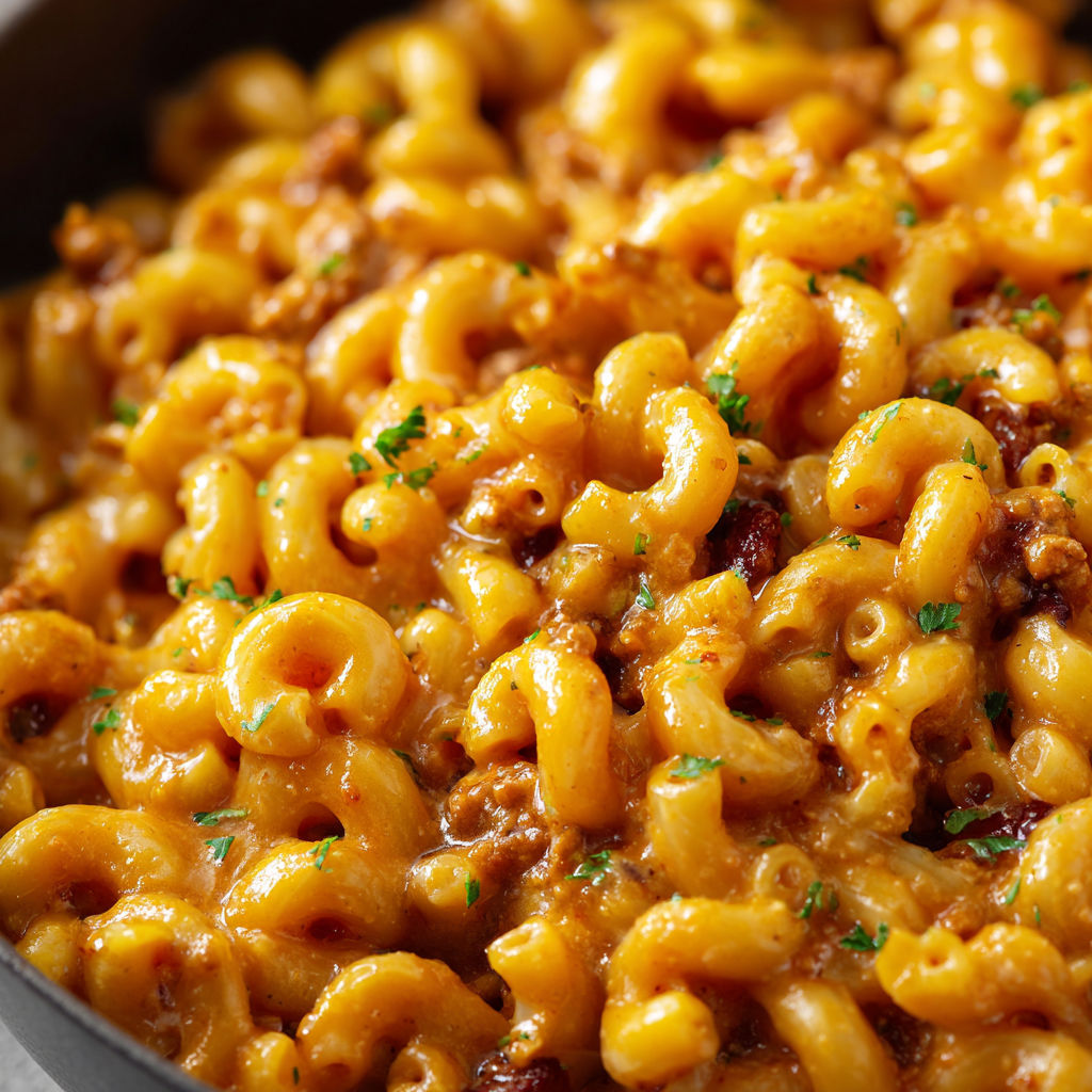 A bowl of chili mac.