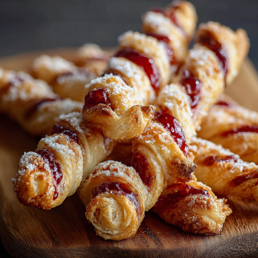 A plate of berry puff twists.