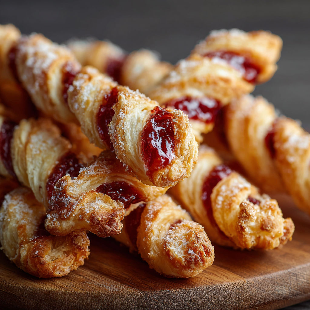 A plate of pastries with jelly on top.