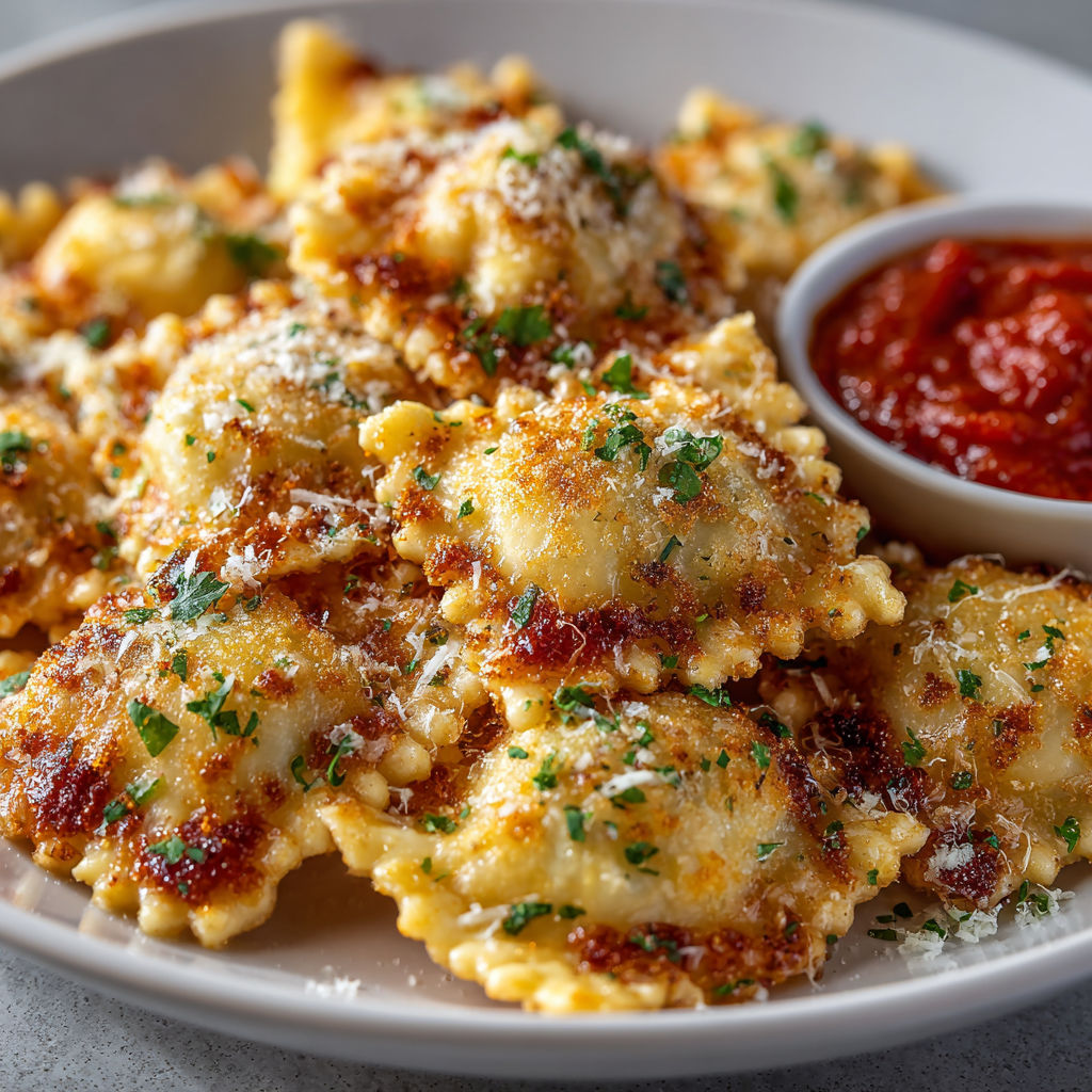 A plate of pasta with sauce.