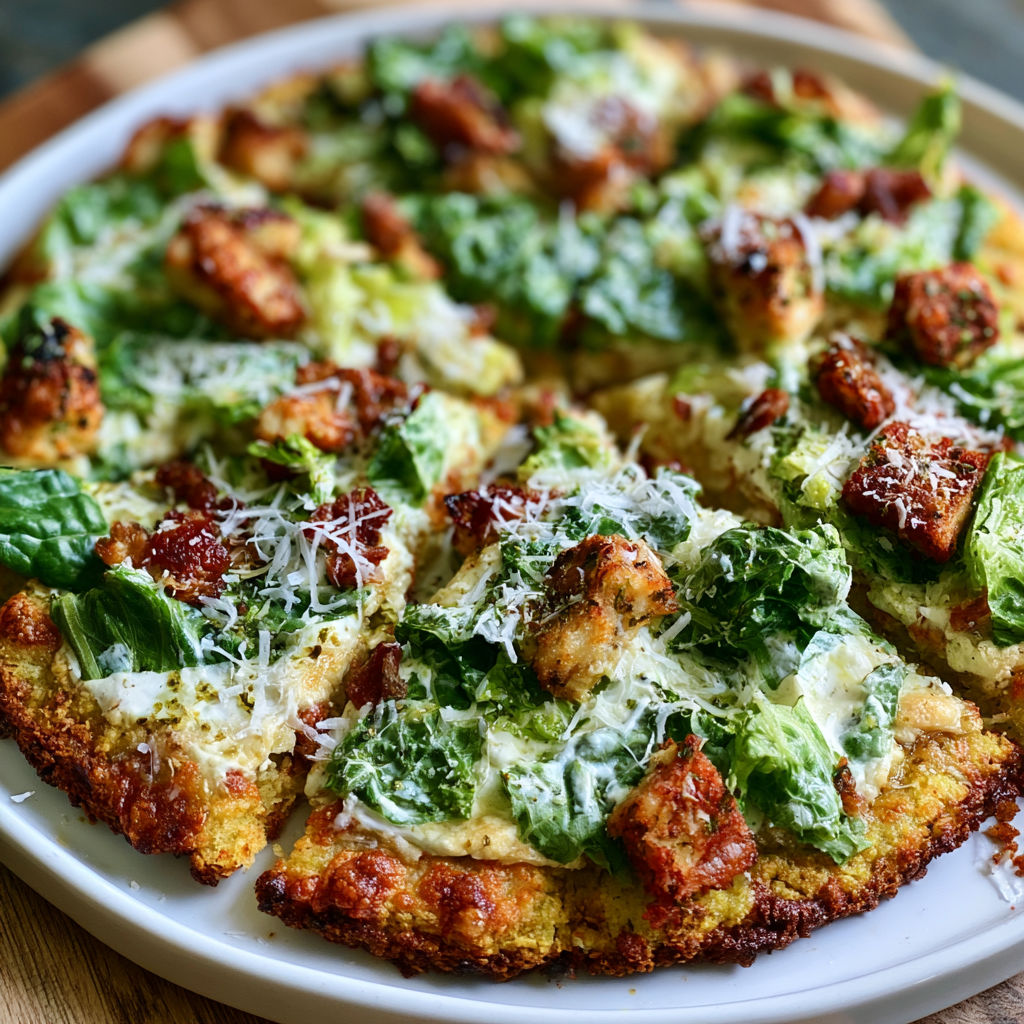 A pizza with greens and cheese on top.