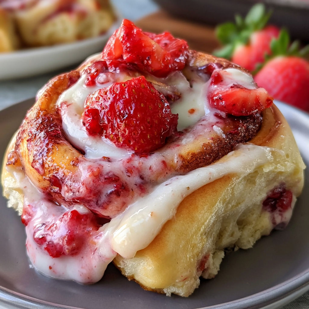 A delicious strawberry cheesecake cinnabon rolls recipe.