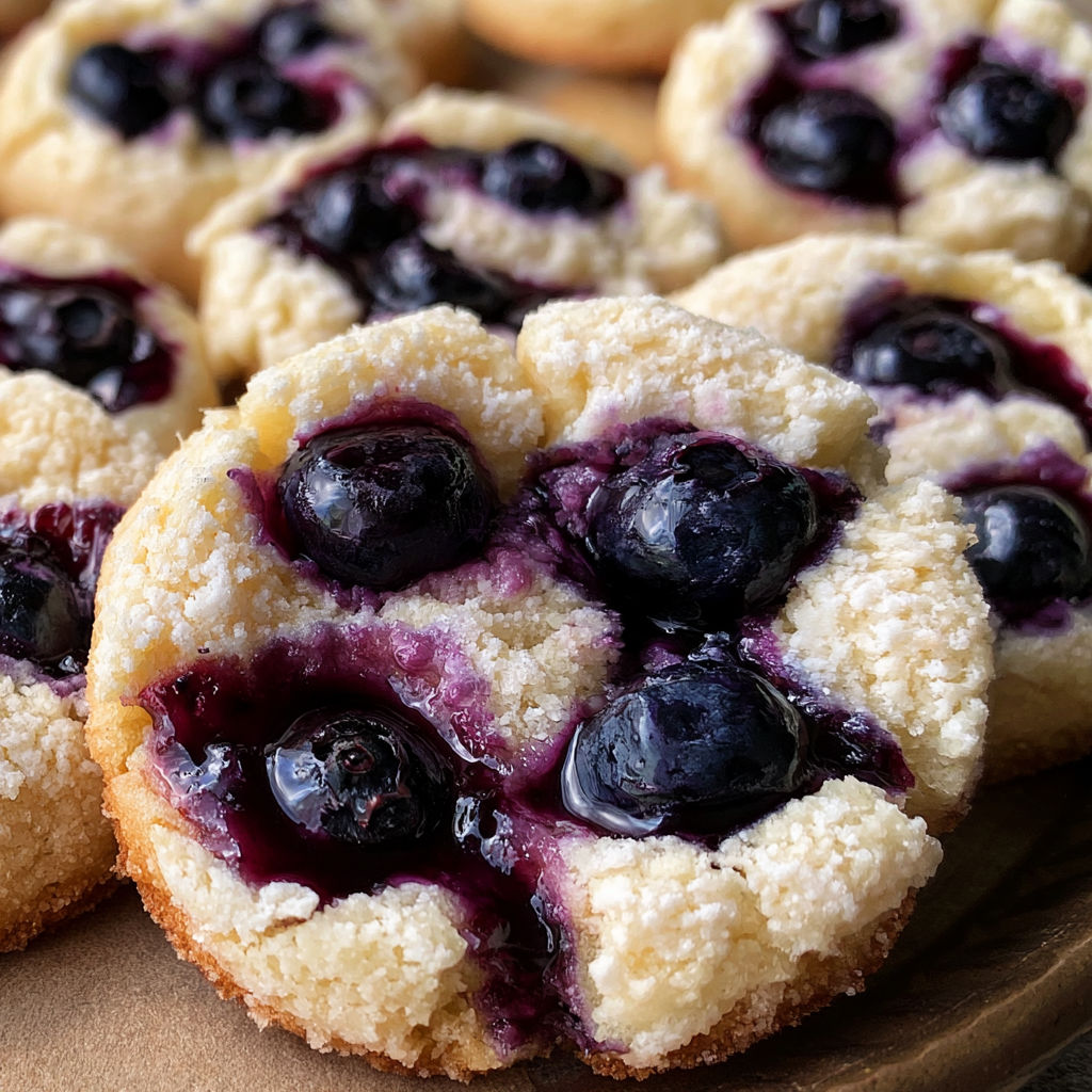 A plate of gluten free blueberry cheesecake cookies.