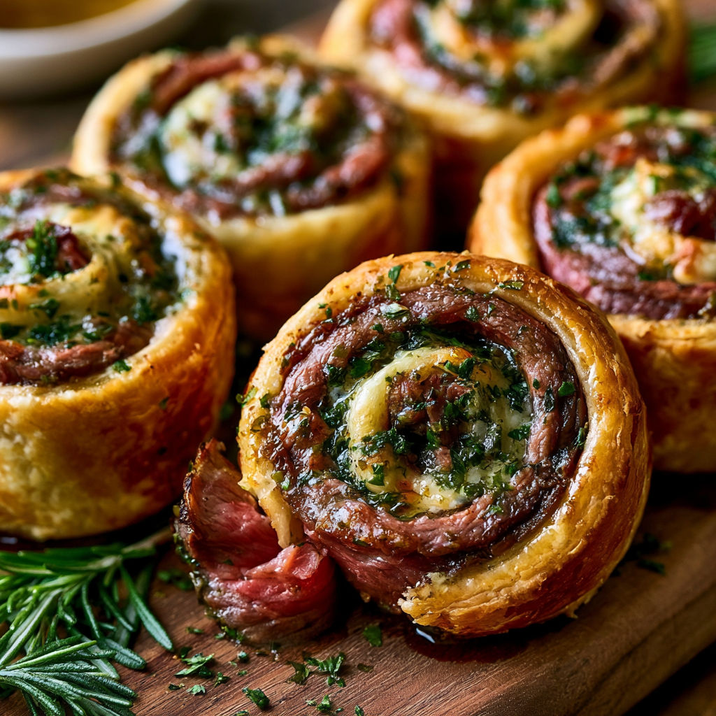 A plate of meat rolls with greens.