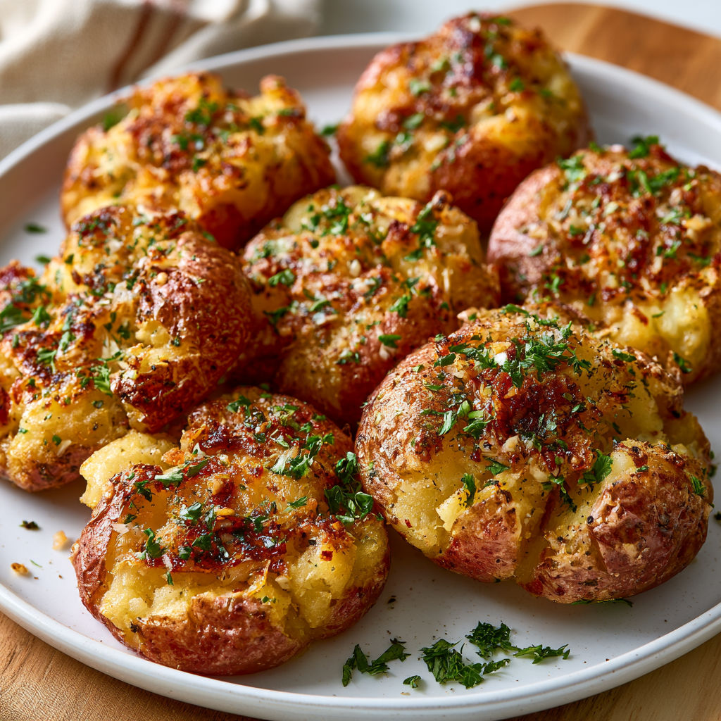 A plate of food with a variety of potatoes.