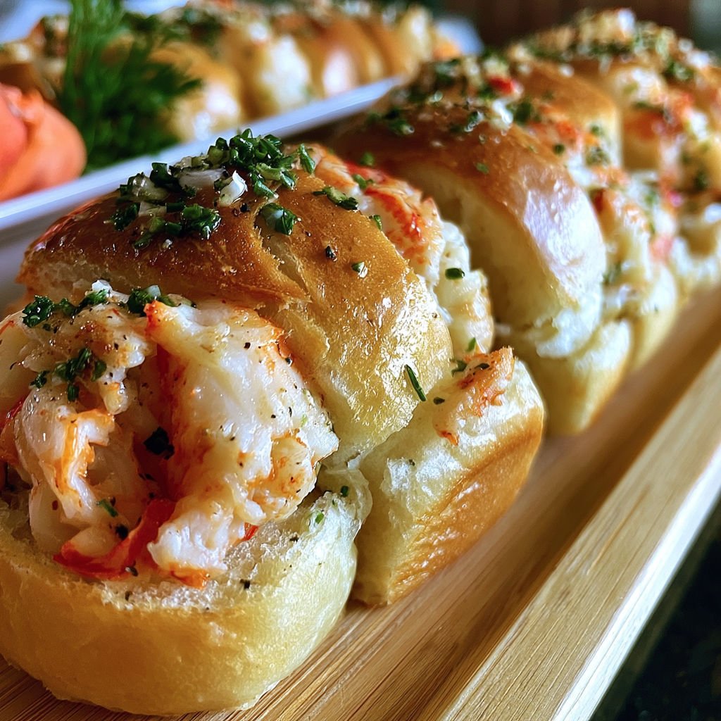 A plate of food with a lobster roll and a crab cake.