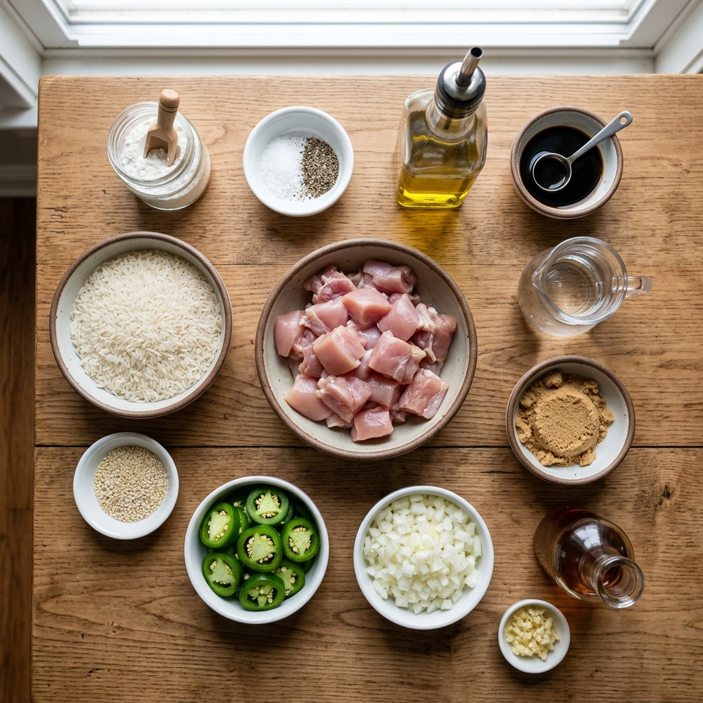 A table with various food items on it.