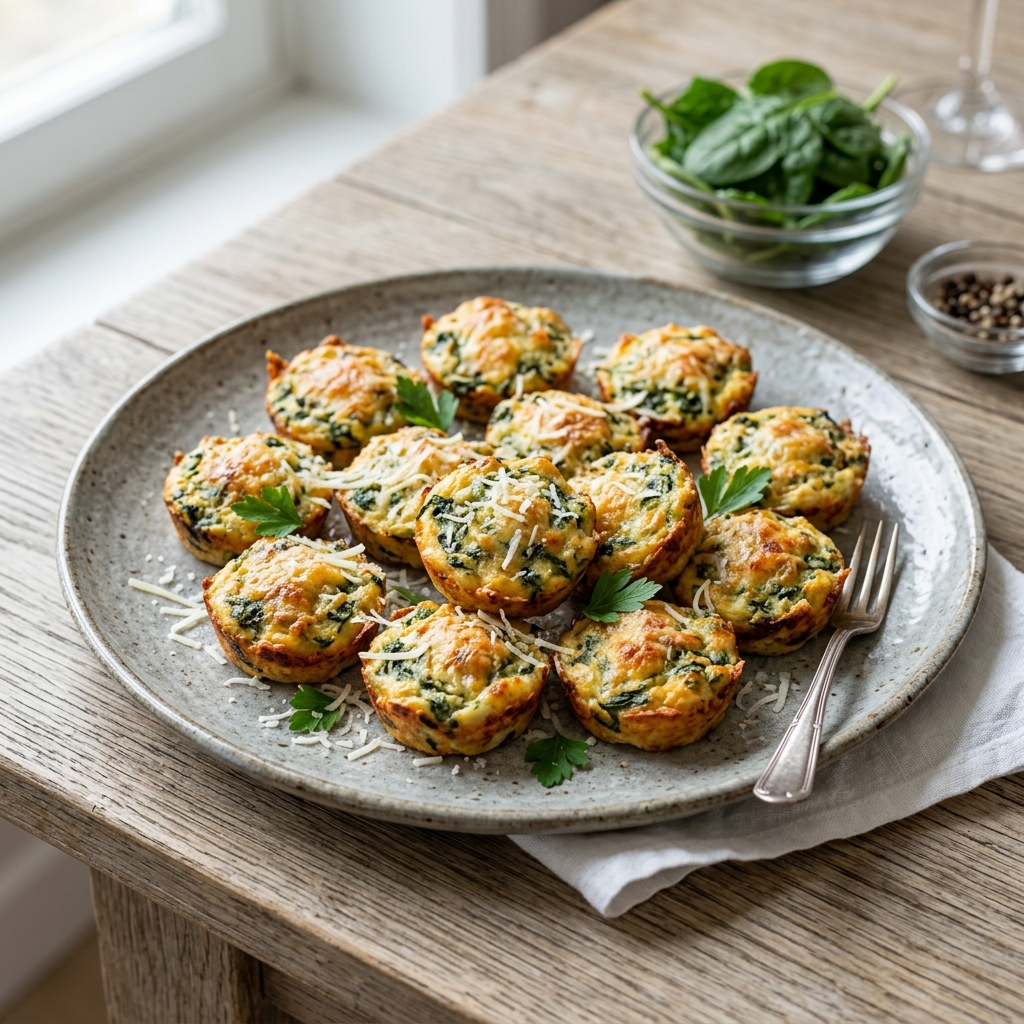 A plate of food with greens and cheese.