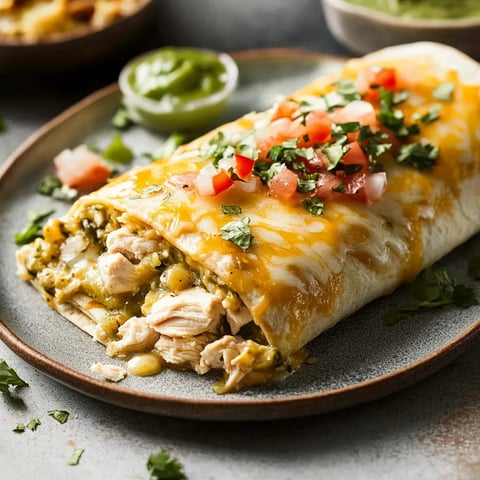 A plate featuring a cheesy burrito alongside a bowl of salsa.