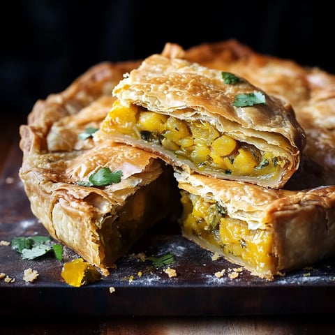 A slice of pie with corn and green onions.