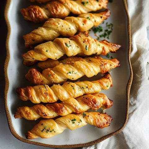 A plate of breadsticks with parsley on top.
