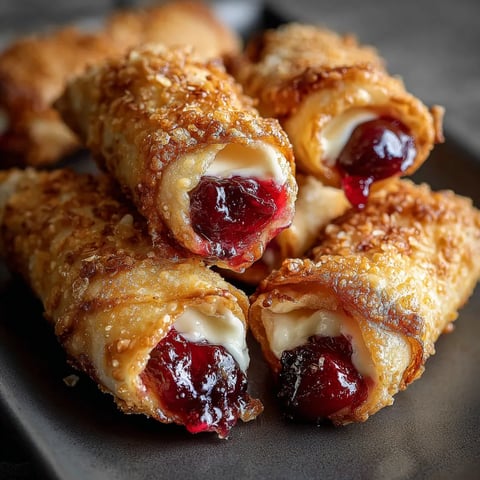A plate of pastries with jelly and cheese.