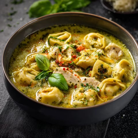 A bowl of soup with noodles and vegetables.