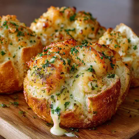 Crabby Shrimp Garlic Bread Bombs.